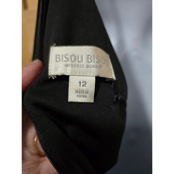 Bisou Bisou Womens Black Dress W Red Floral Embroidery & Slim Straps elegant - Picture 11 of 11